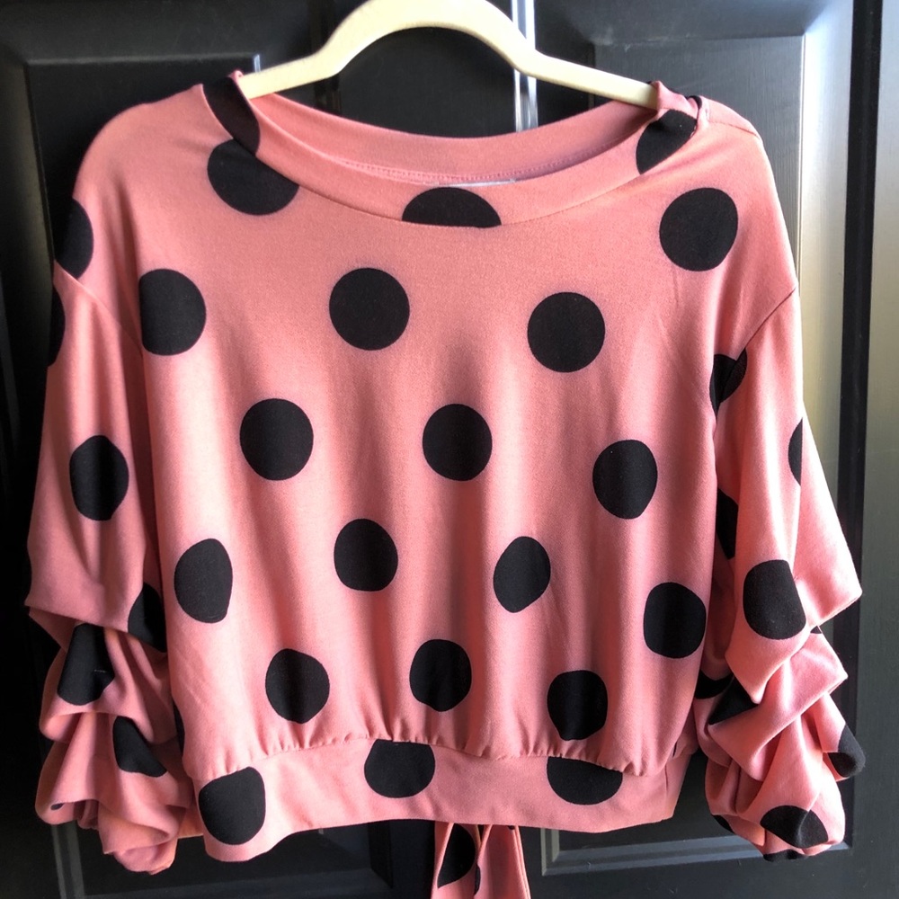 Pink and Black top with bow on back